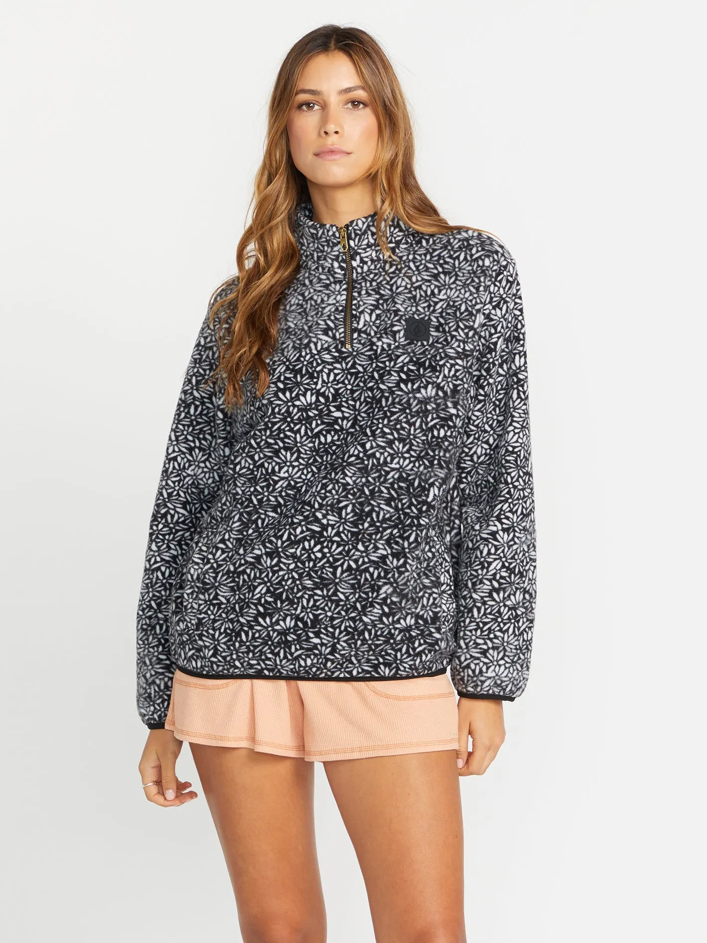 Pheelin It Mock Neck Pullover Sweatshirt - Cloud