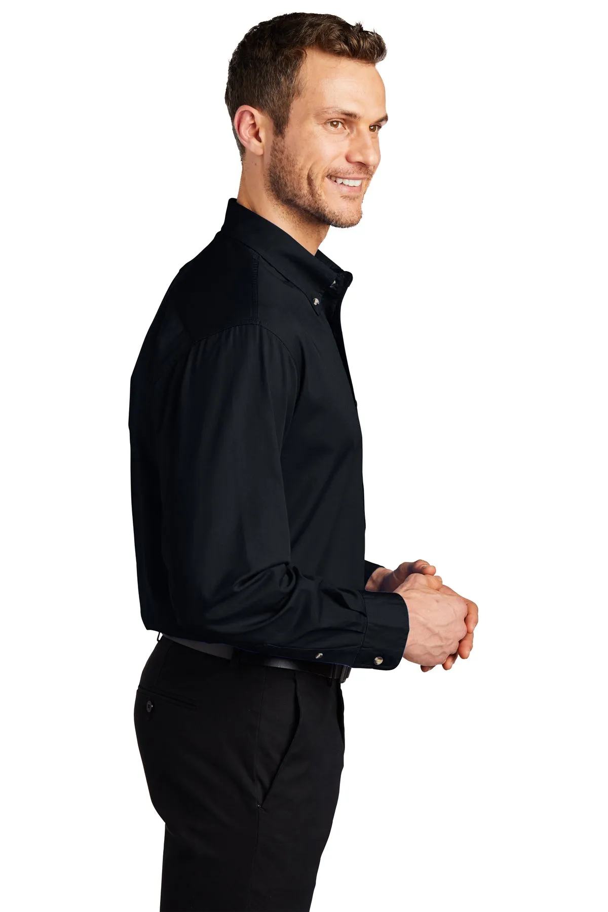 Port Authority Tall Branded Twill Shirts, Classic Navy