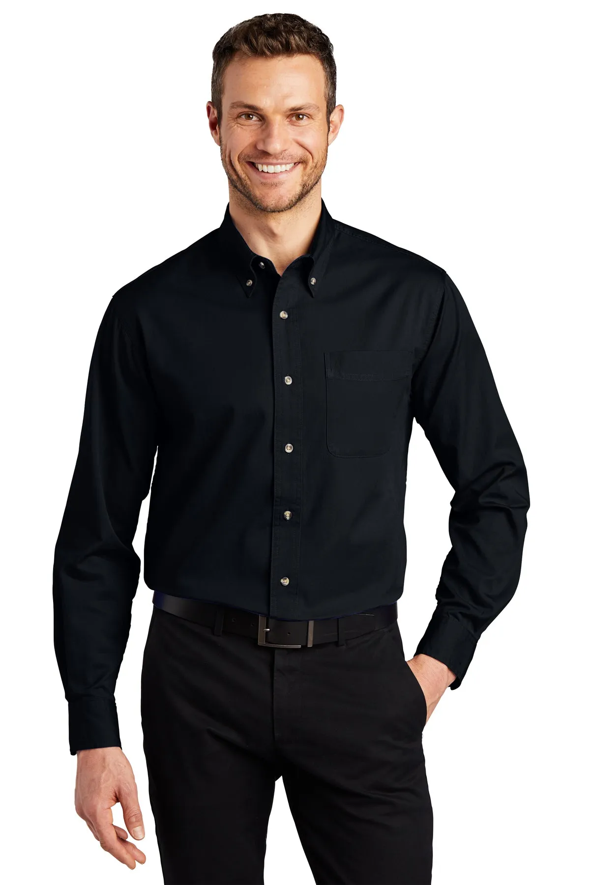 Port Authority Tall Branded Twill Shirts, Classic Navy