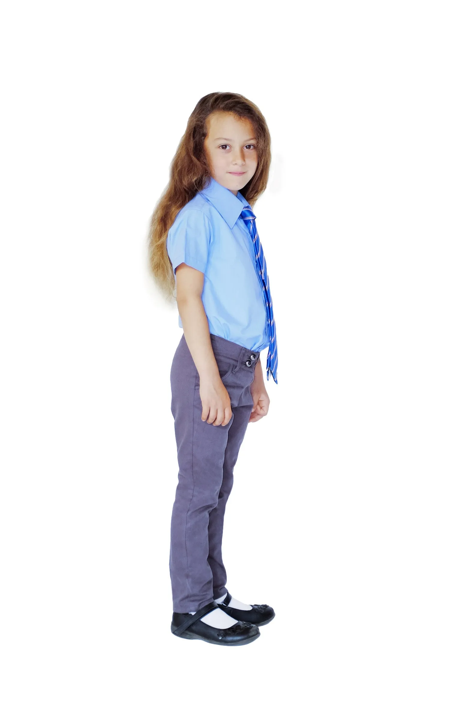 Pure Organic Cotton Girls Regular Fit School Trousers