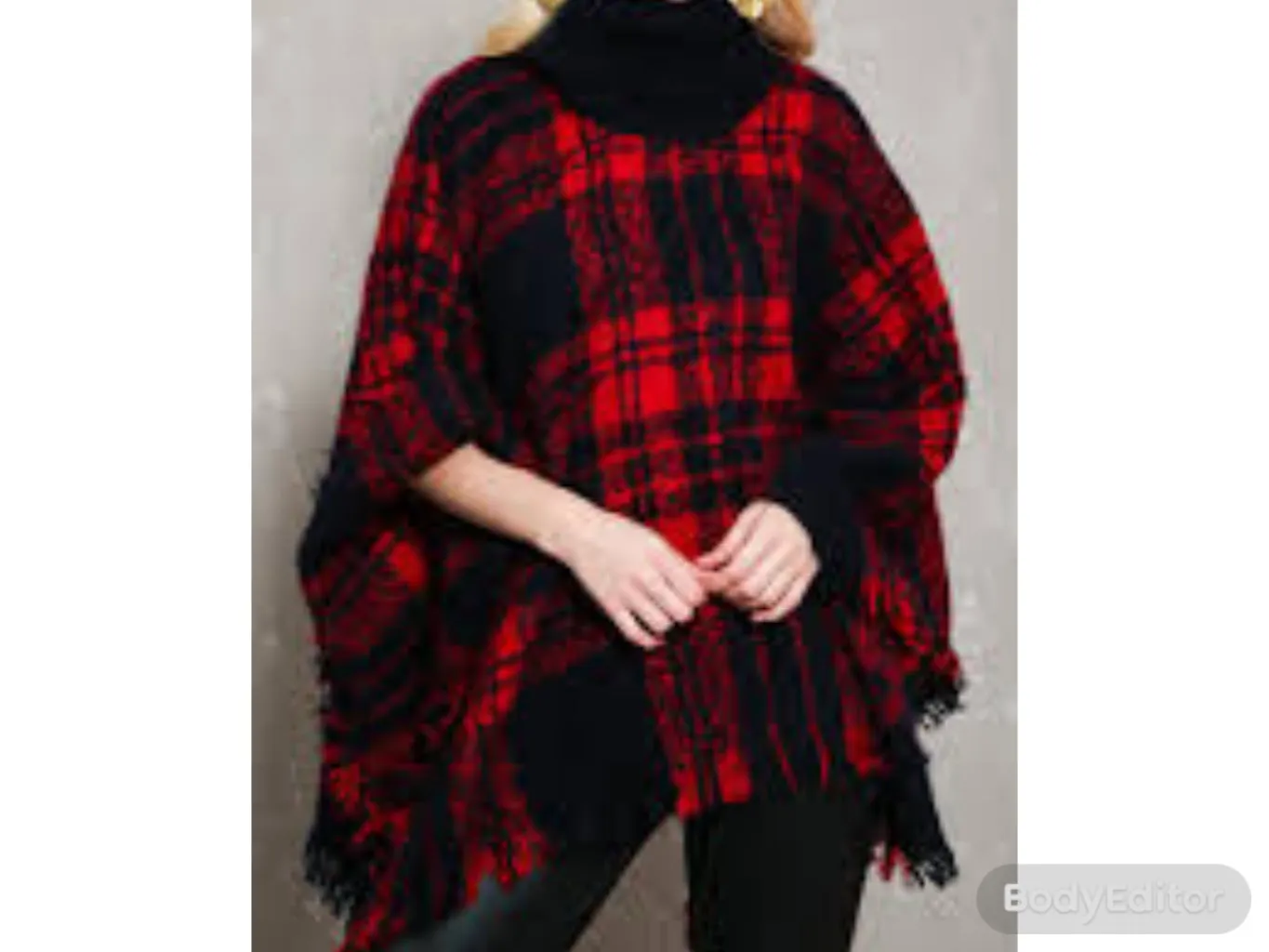 Red Plaid Poncho