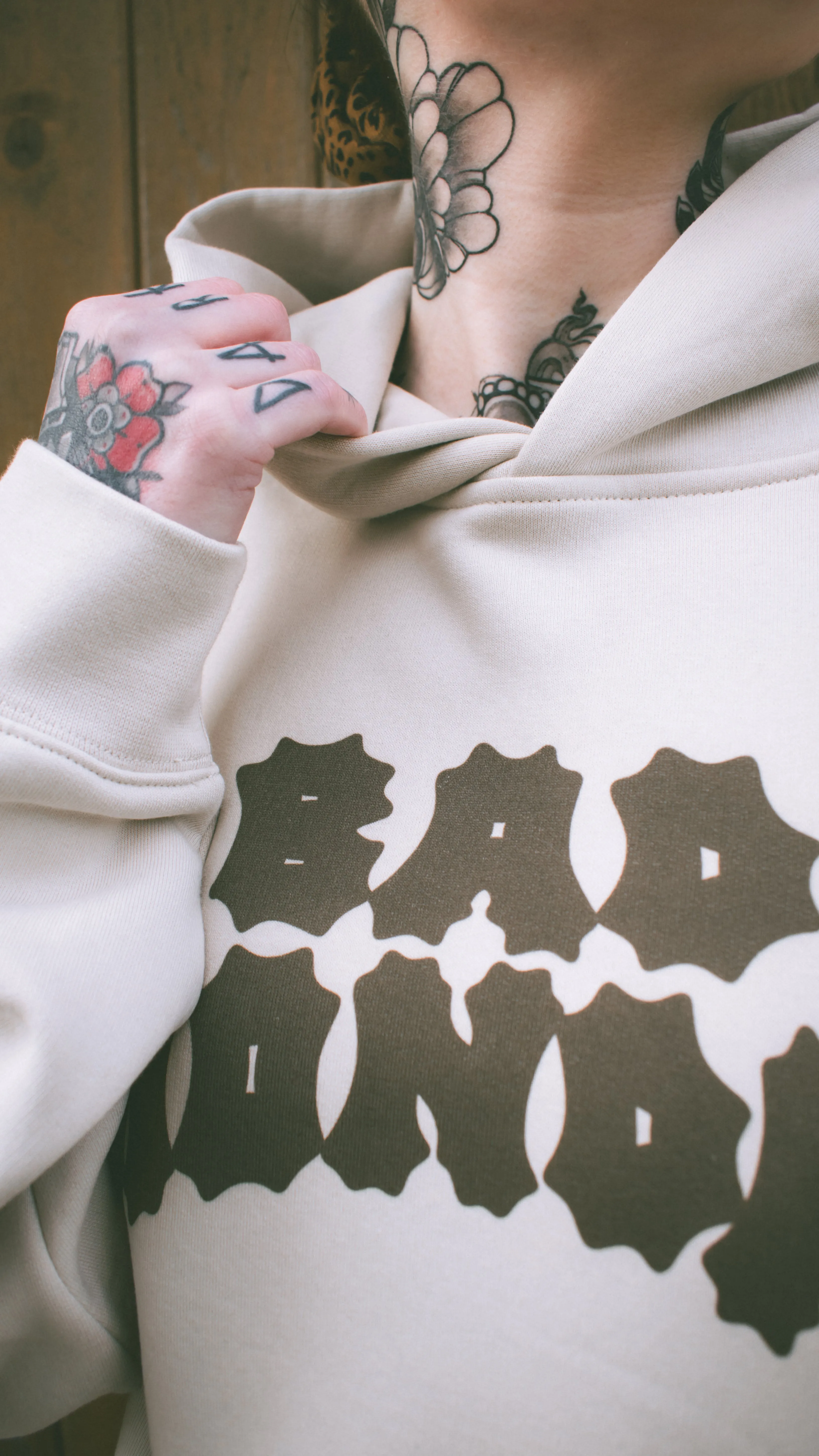 Relaxed Fit Logo Hoodie Bone