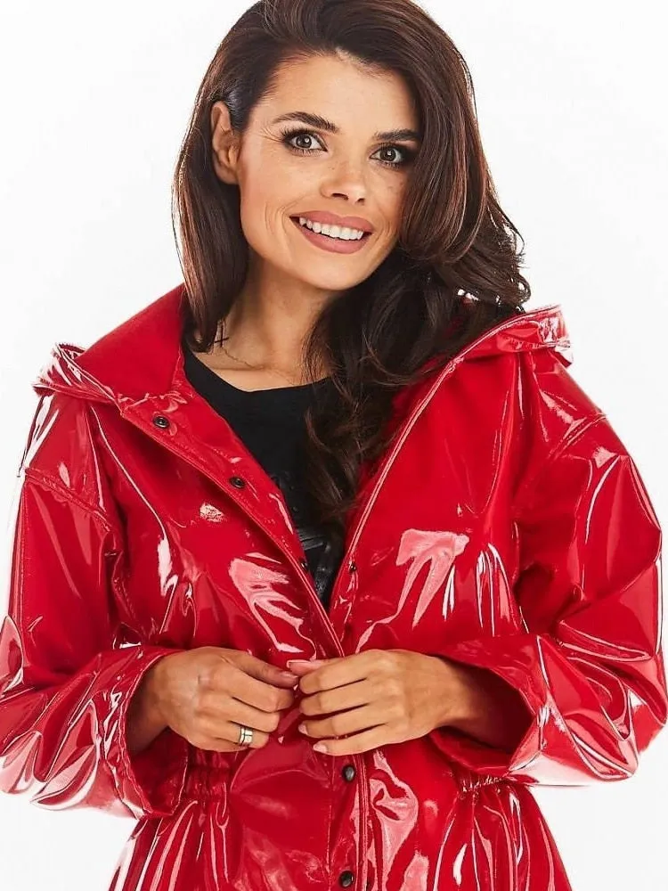 Shiny PVC Hood Raincoat