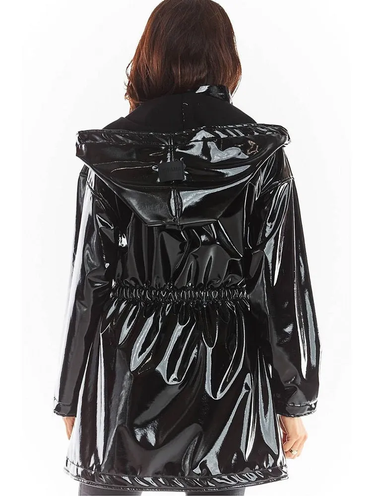 Shiny PVC Hood Raincoat