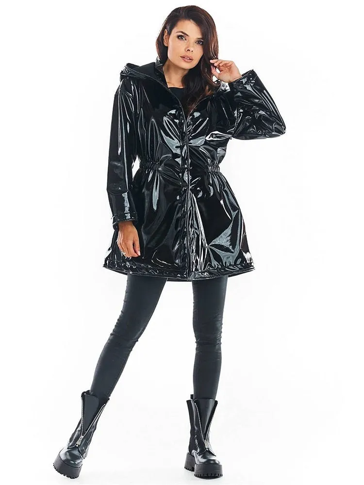 Shiny PVC Hood Raincoat