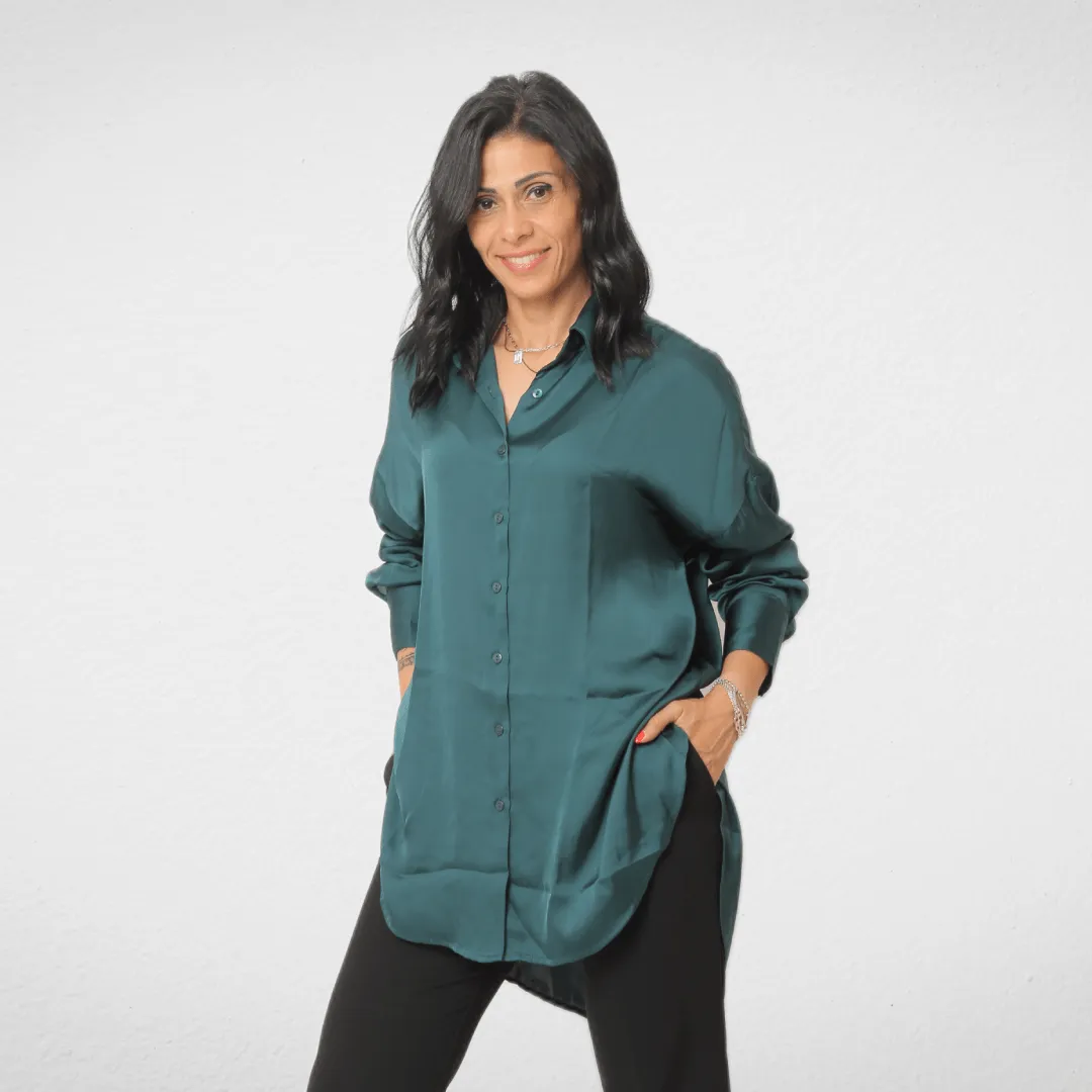 Shirt Satin - Women - Green