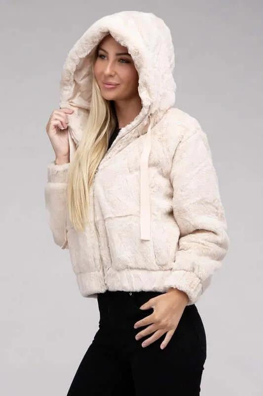 Soft Fluffy Zip-Up Sweater Jacket