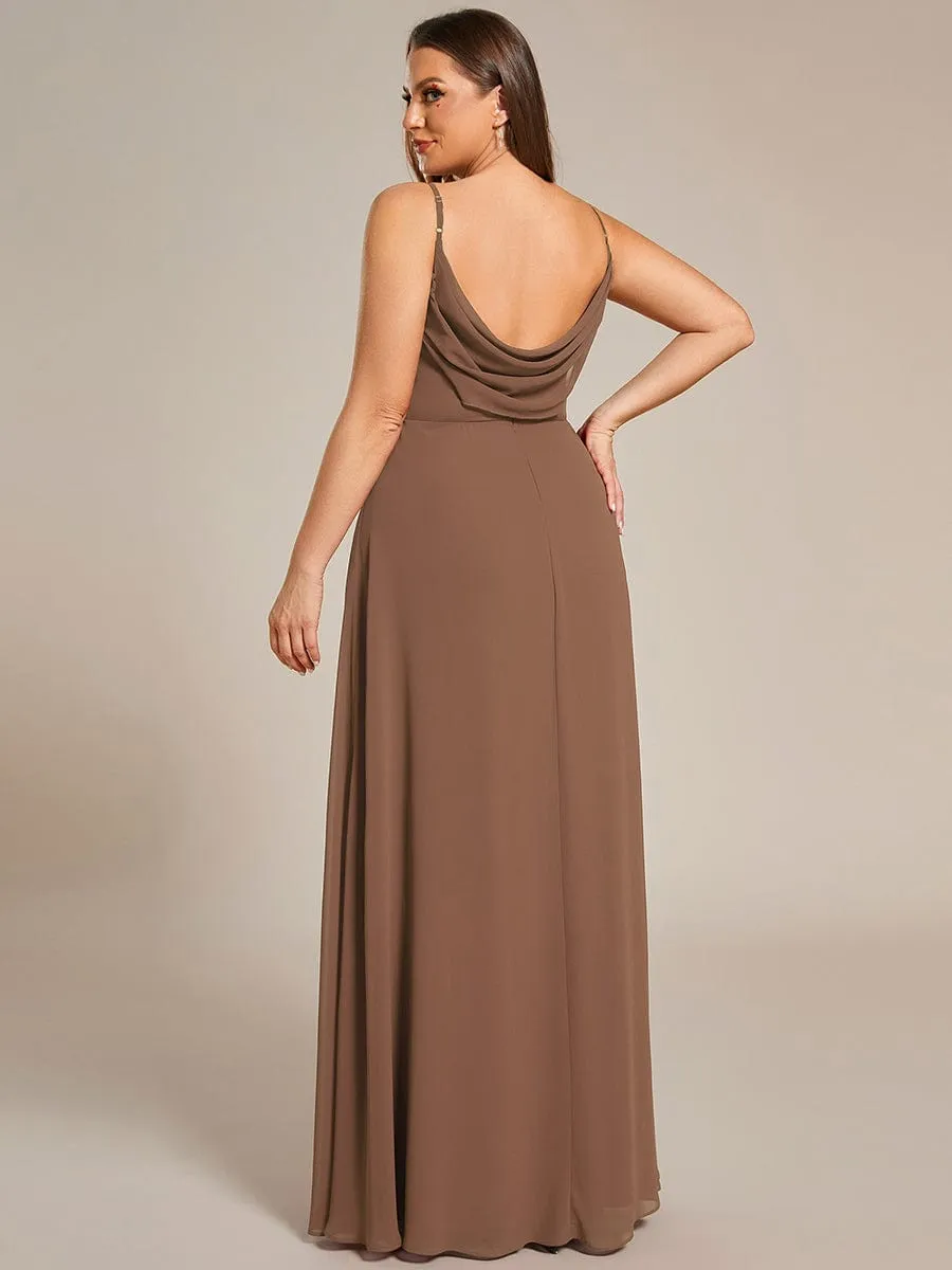 Sweetheart Draped Back Floor Length Bridesmaid Dress