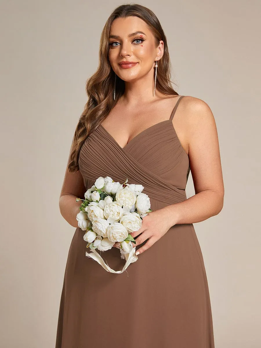 Sweetheart Draped Back Floor Length Bridesmaid Dress