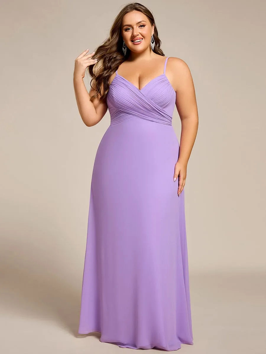 Sweetheart Draped Back Floor Length Bridesmaid Dress