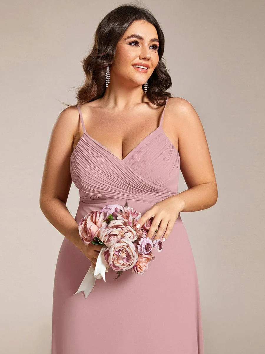 Sweetheart Draped Back Floor Length Bridesmaid Dress