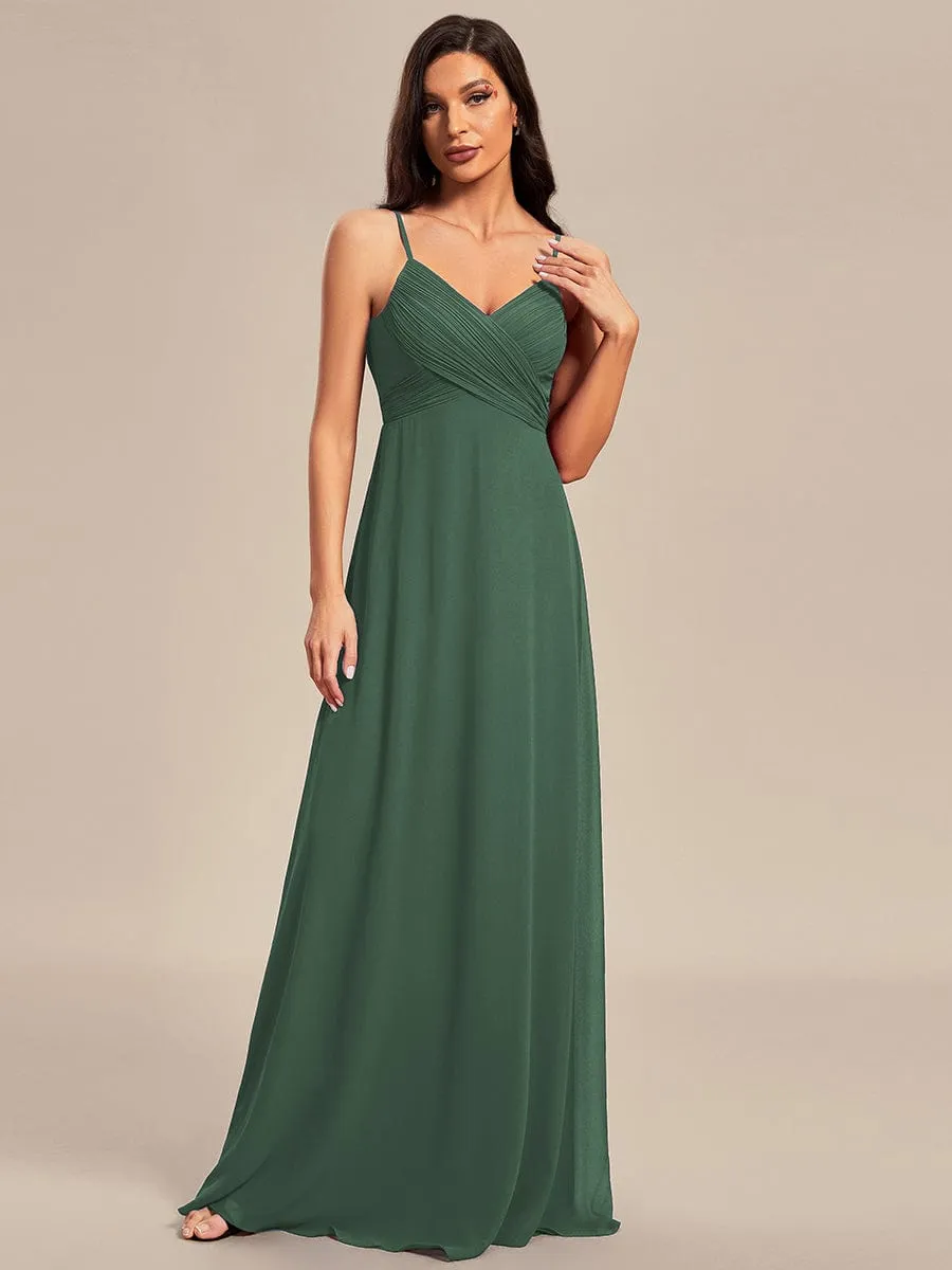 Sweetheart Draped Back Floor Length Bridesmaid Dress