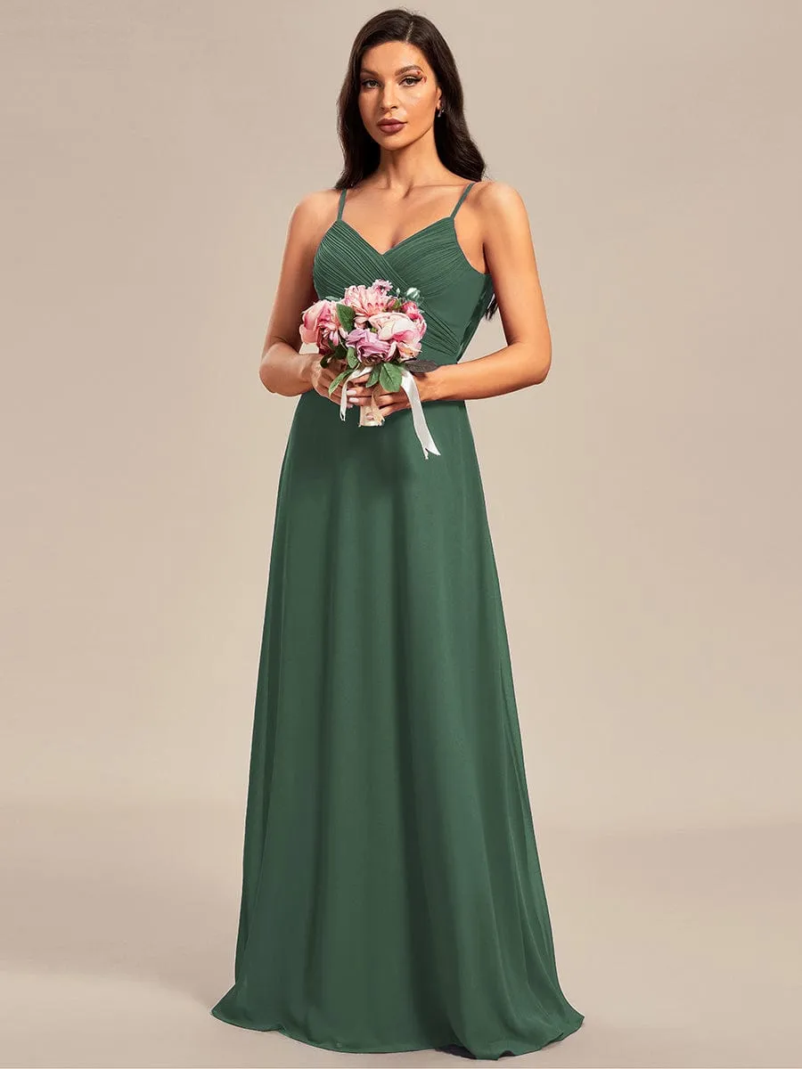 Sweetheart Draped Back Floor Length Bridesmaid Dress