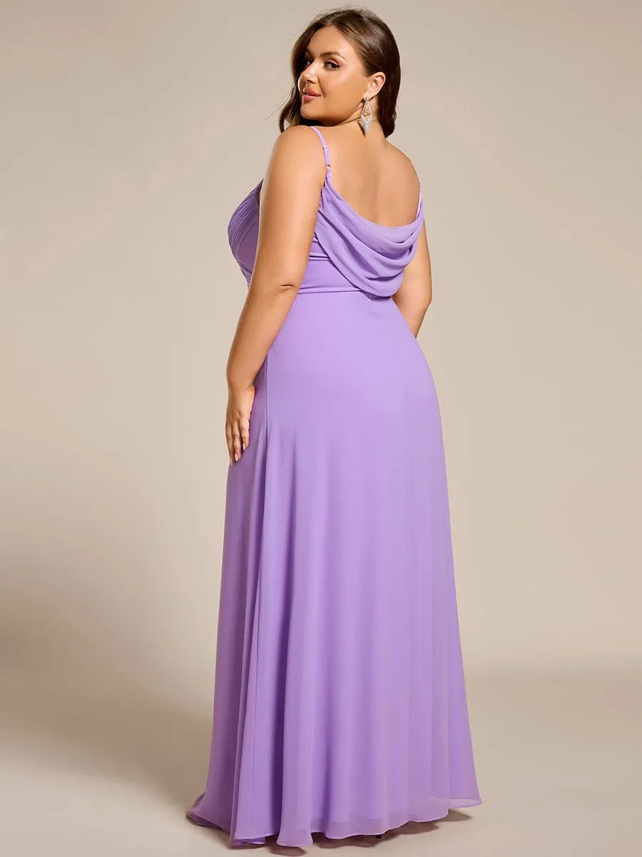 Sweetheart Draped Back Floor Length Bridesmaid Dress