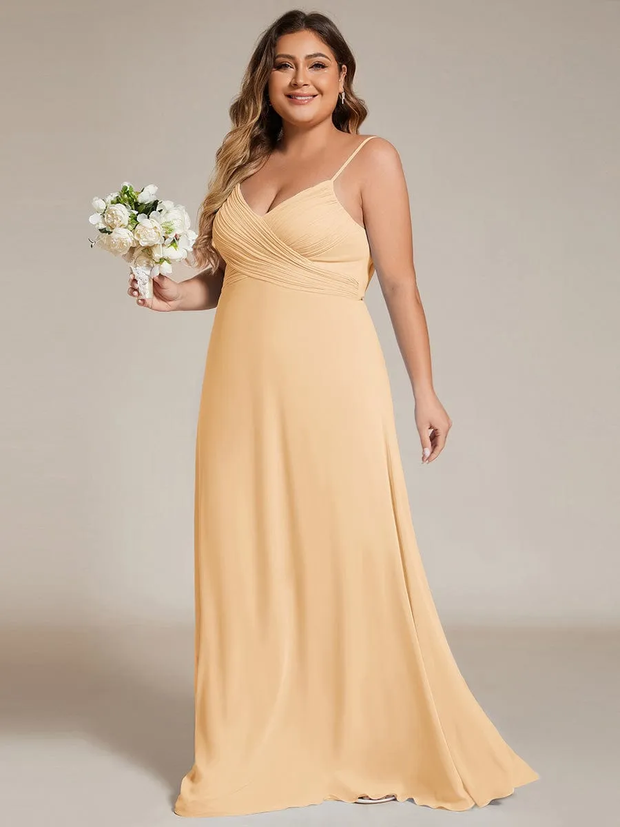 Sweetheart Draped Back Floor Length Bridesmaid Dress