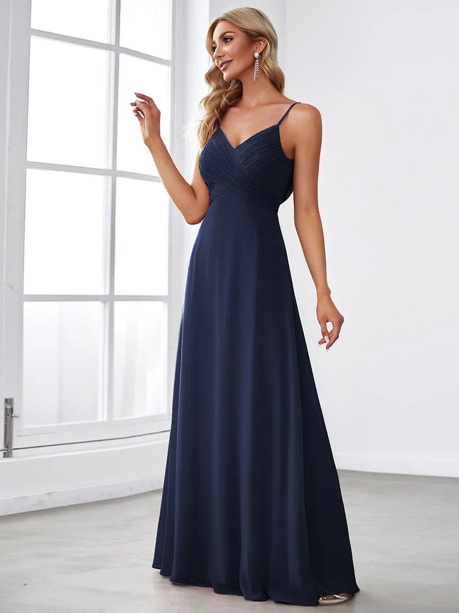 Sweetheart Draped Back Floor Length Bridesmaid Dress