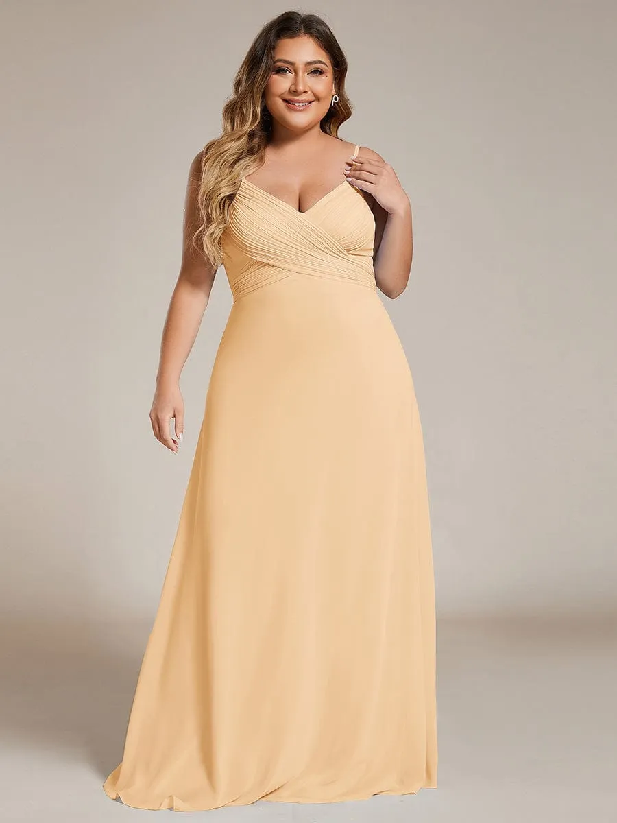 Sweetheart Draped Back Floor Length Bridesmaid Dress