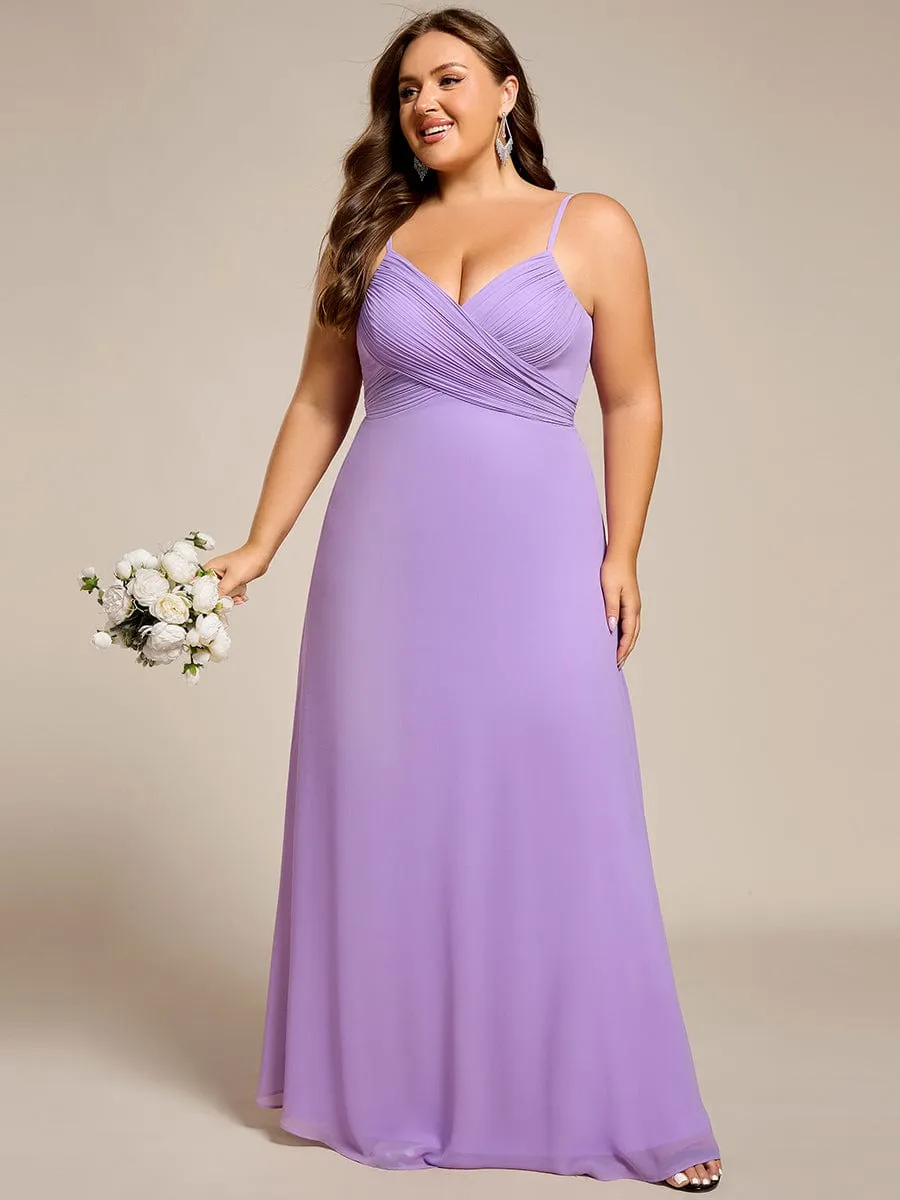 Sweetheart Draped Back Floor Length Bridesmaid Dress