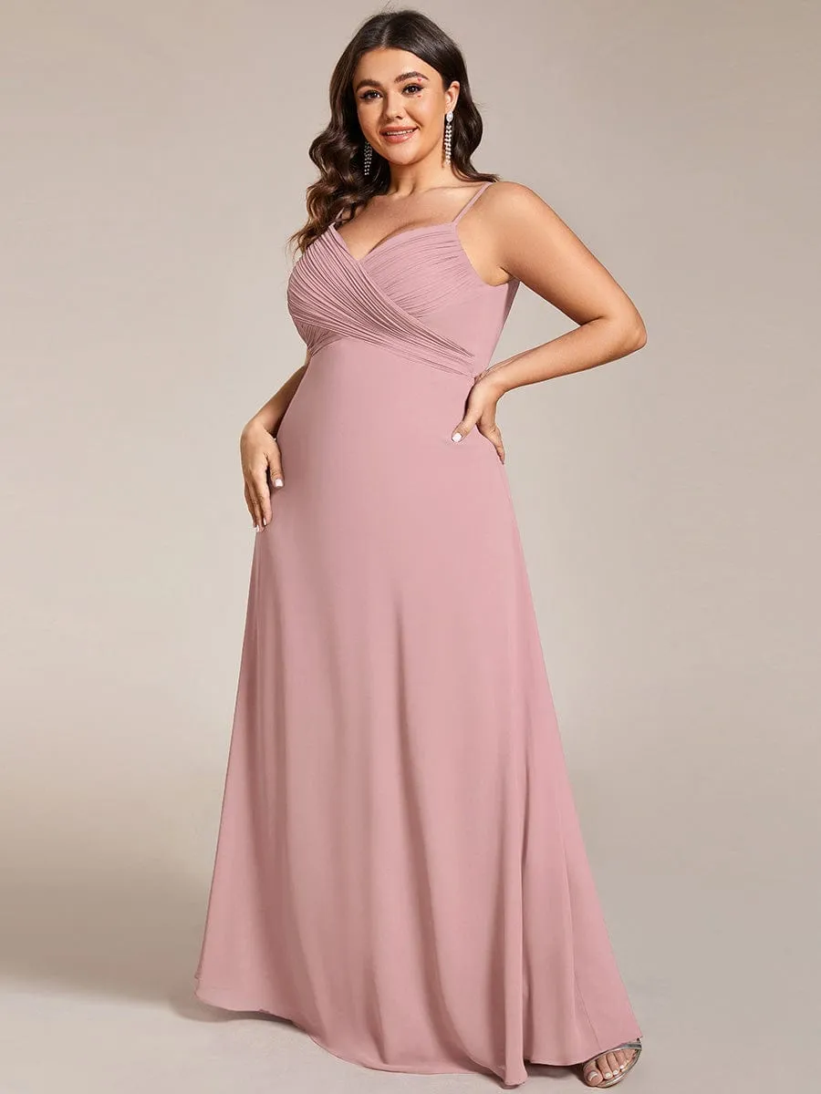 Sweetheart Draped Back Floor Length Bridesmaid Dress