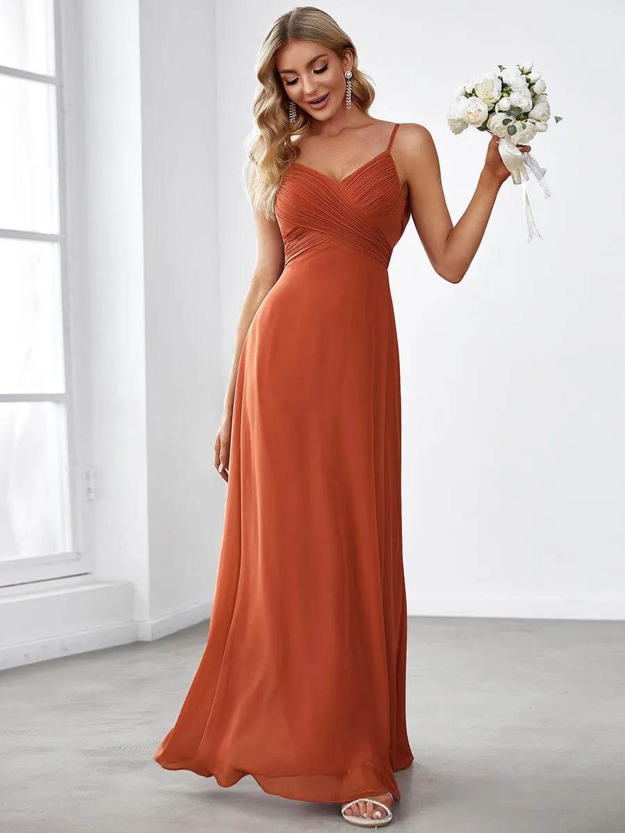 Sweetheart Draped Back Floor Length Bridesmaid Dress