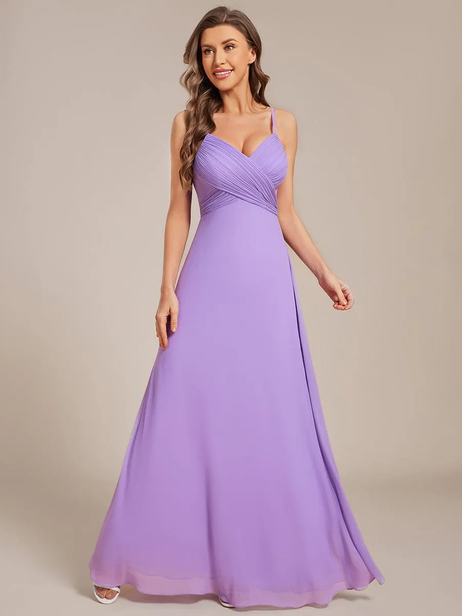 Sweetheart Draped Back Floor Length Bridesmaid Dress