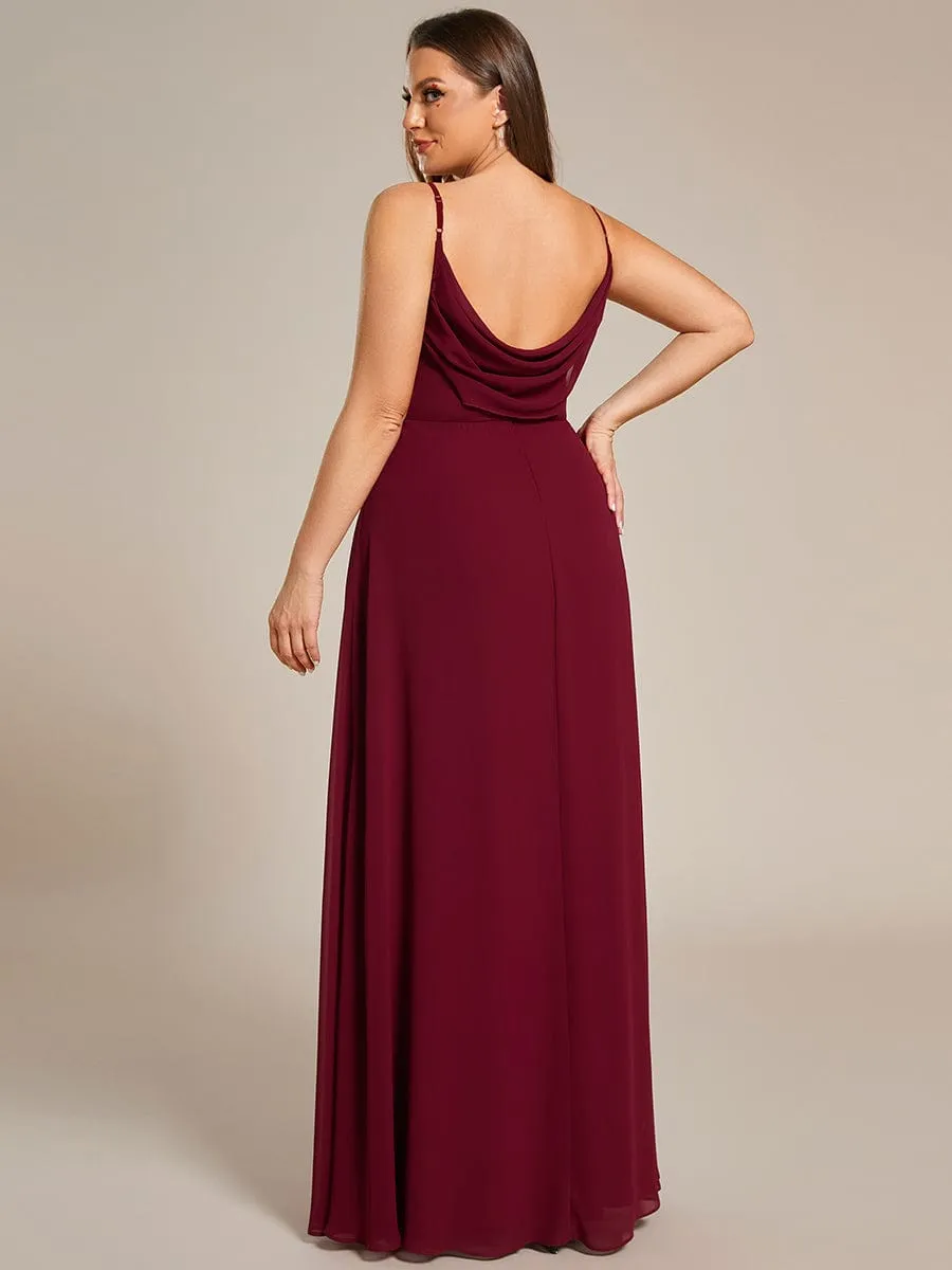 Sweetheart Draped Back Floor Length Bridesmaid Dress