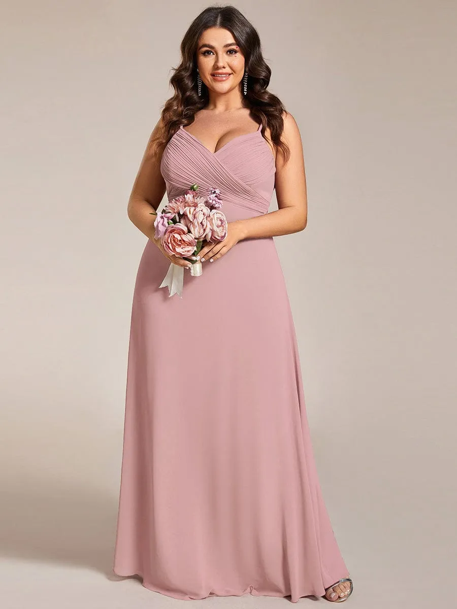 Sweetheart Draped Back Floor Length Bridesmaid Dress