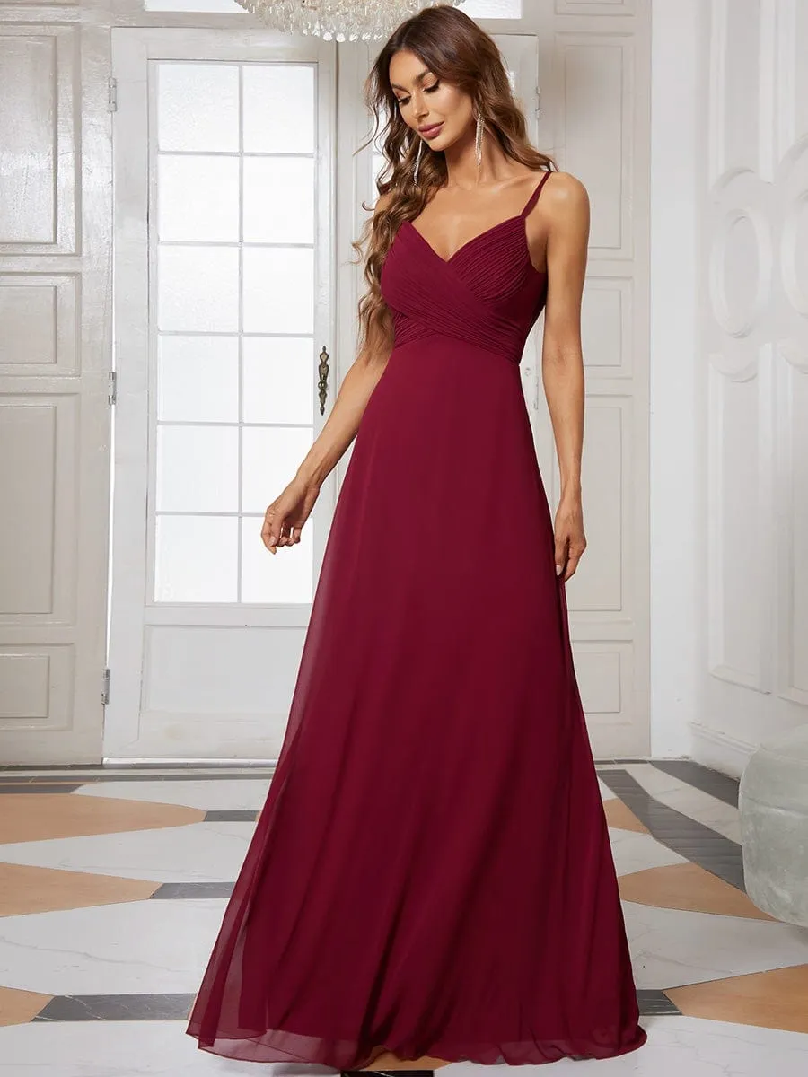 Sweetheart Draped Back Floor Length Bridesmaid Dress