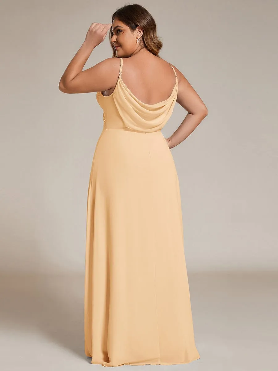 Sweetheart Draped Back Floor Length Bridesmaid Dress