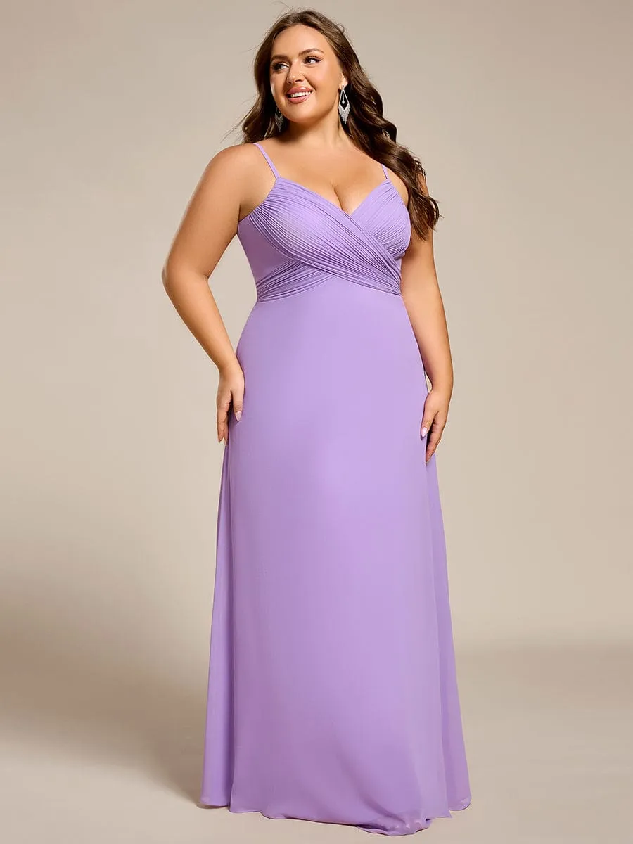 Sweetheart Draped Back Floor Length Bridesmaid Dress