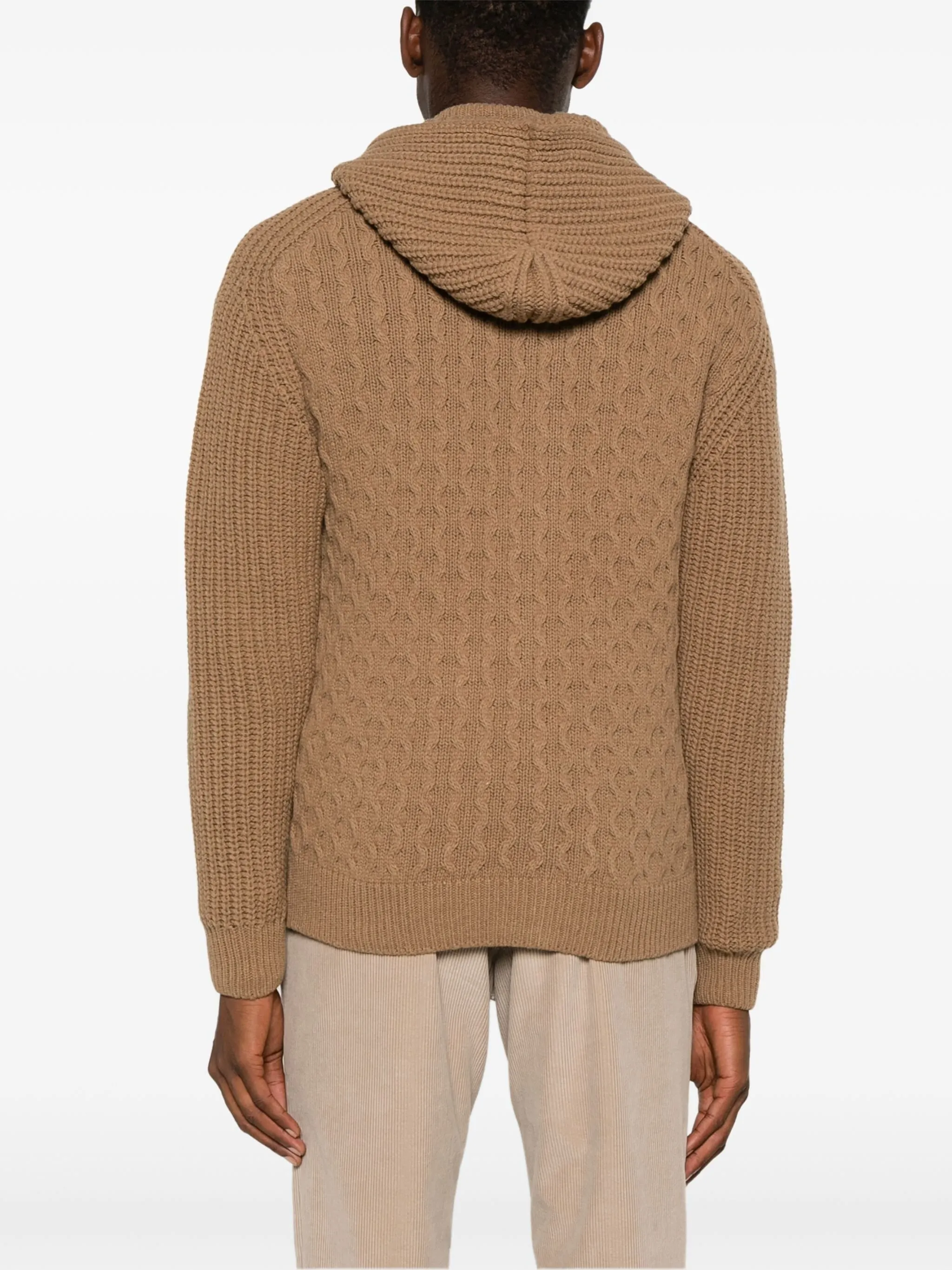 TAGLIATORE DETACHABLE-HOOD CARDIGAN