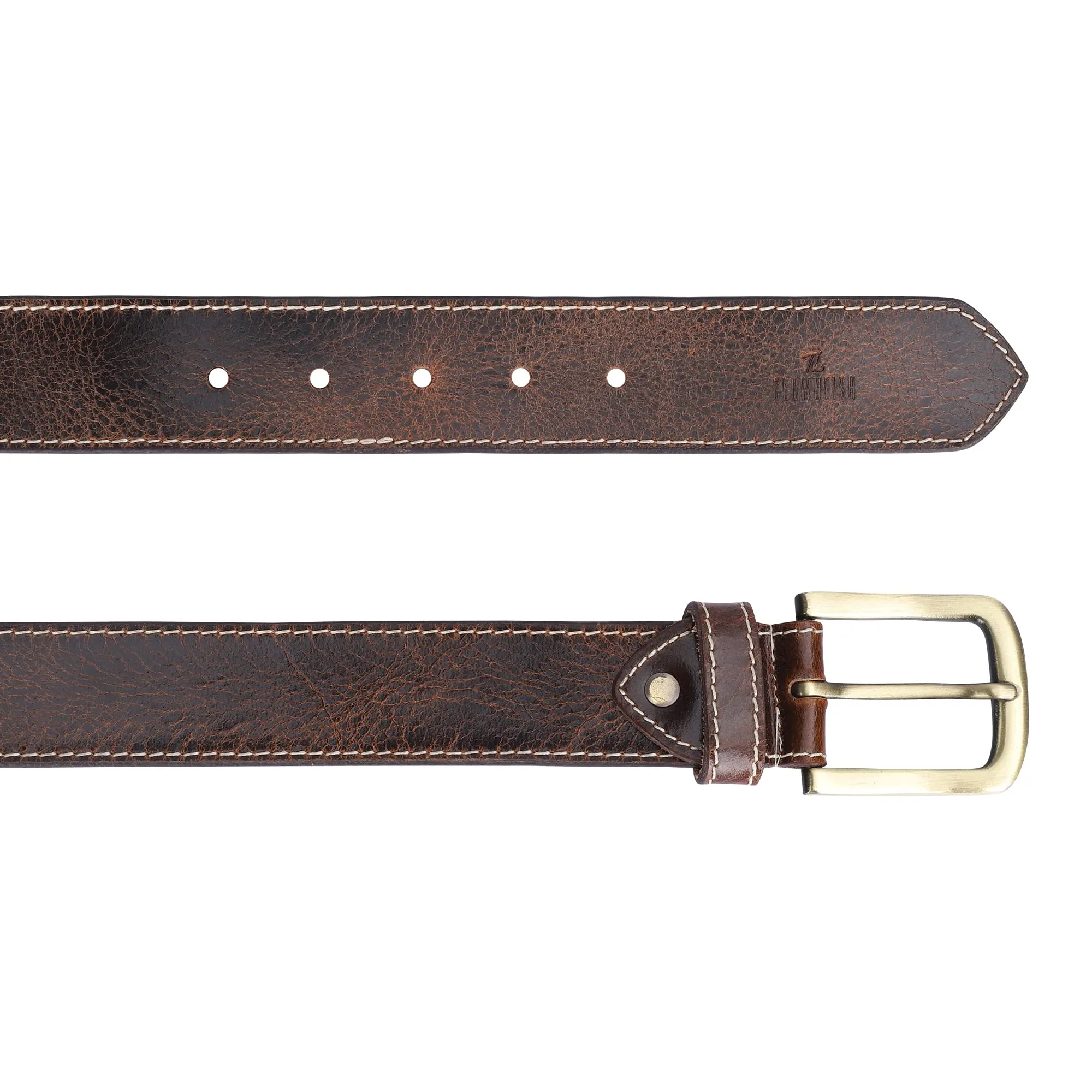 THE CLOWNFISH Men's Genuine Leather Belts - Brown (Size-40 inches)