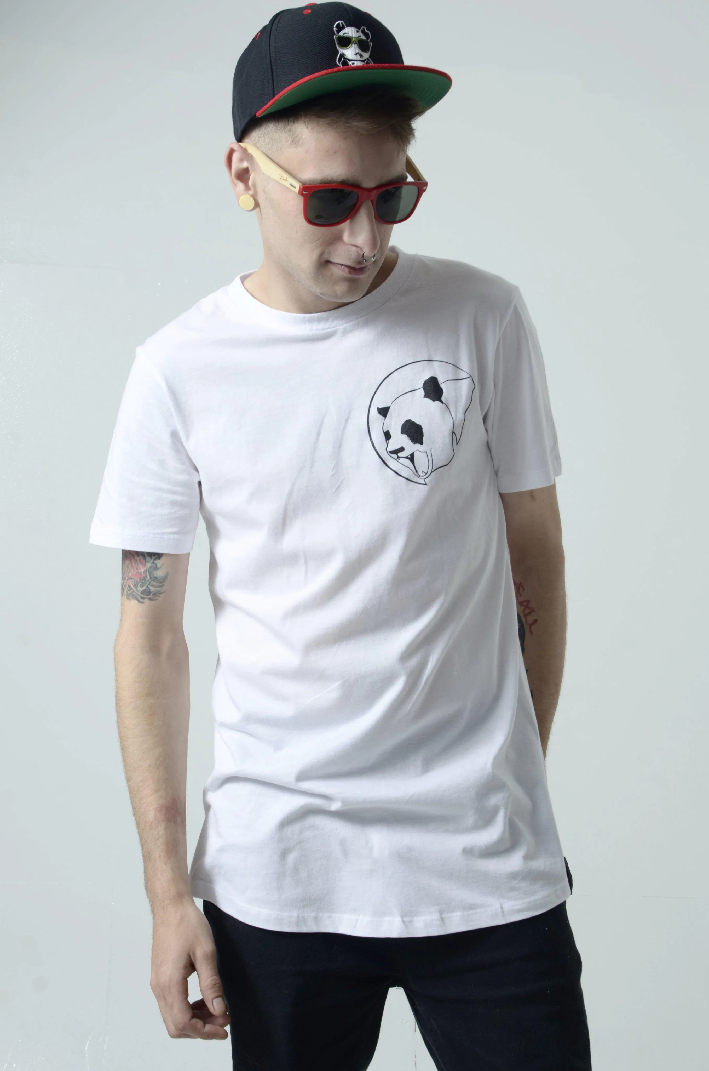 White Classic Panda Unisex Long Tee