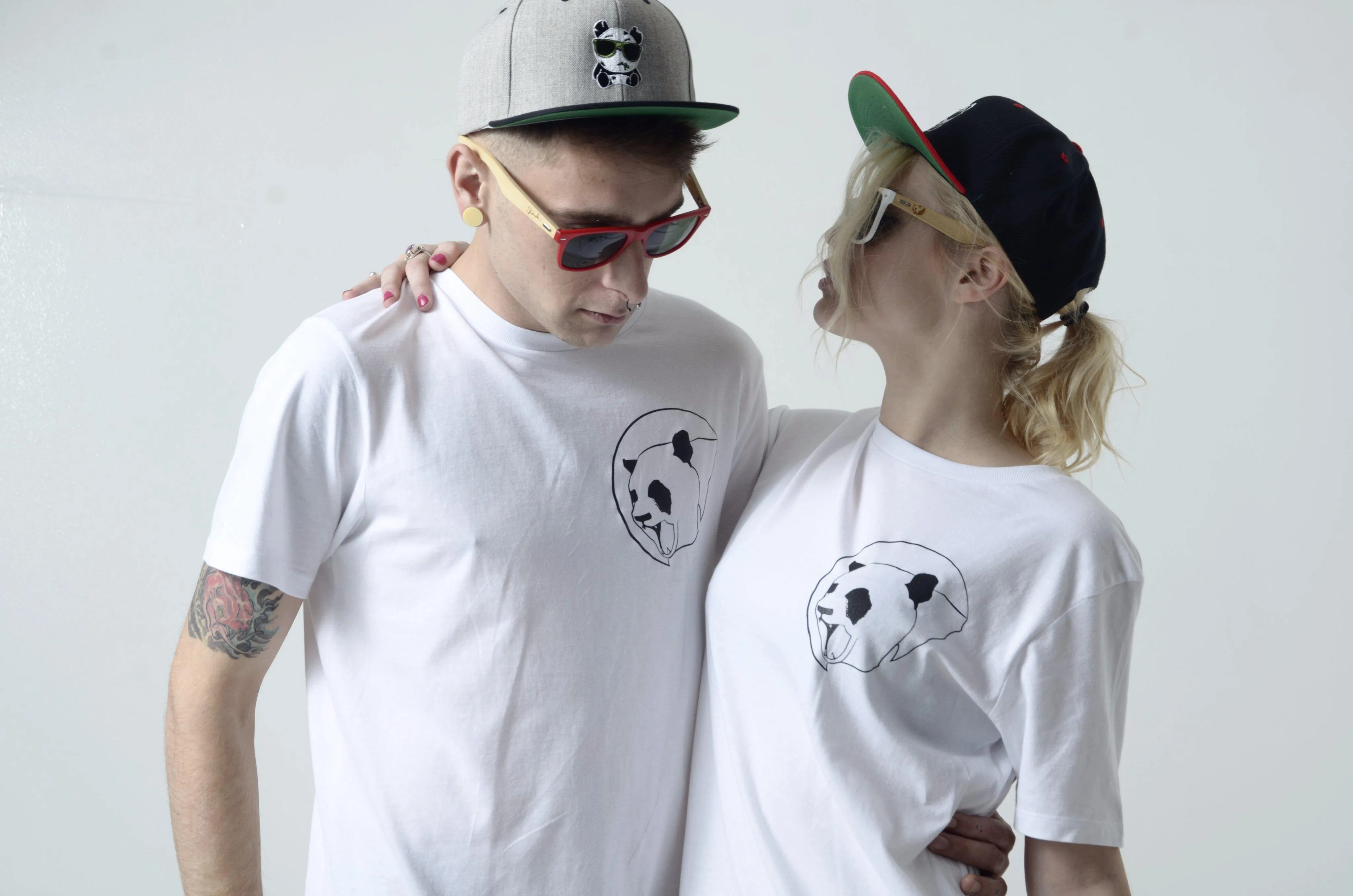 White Classic Panda Unisex Long Tee