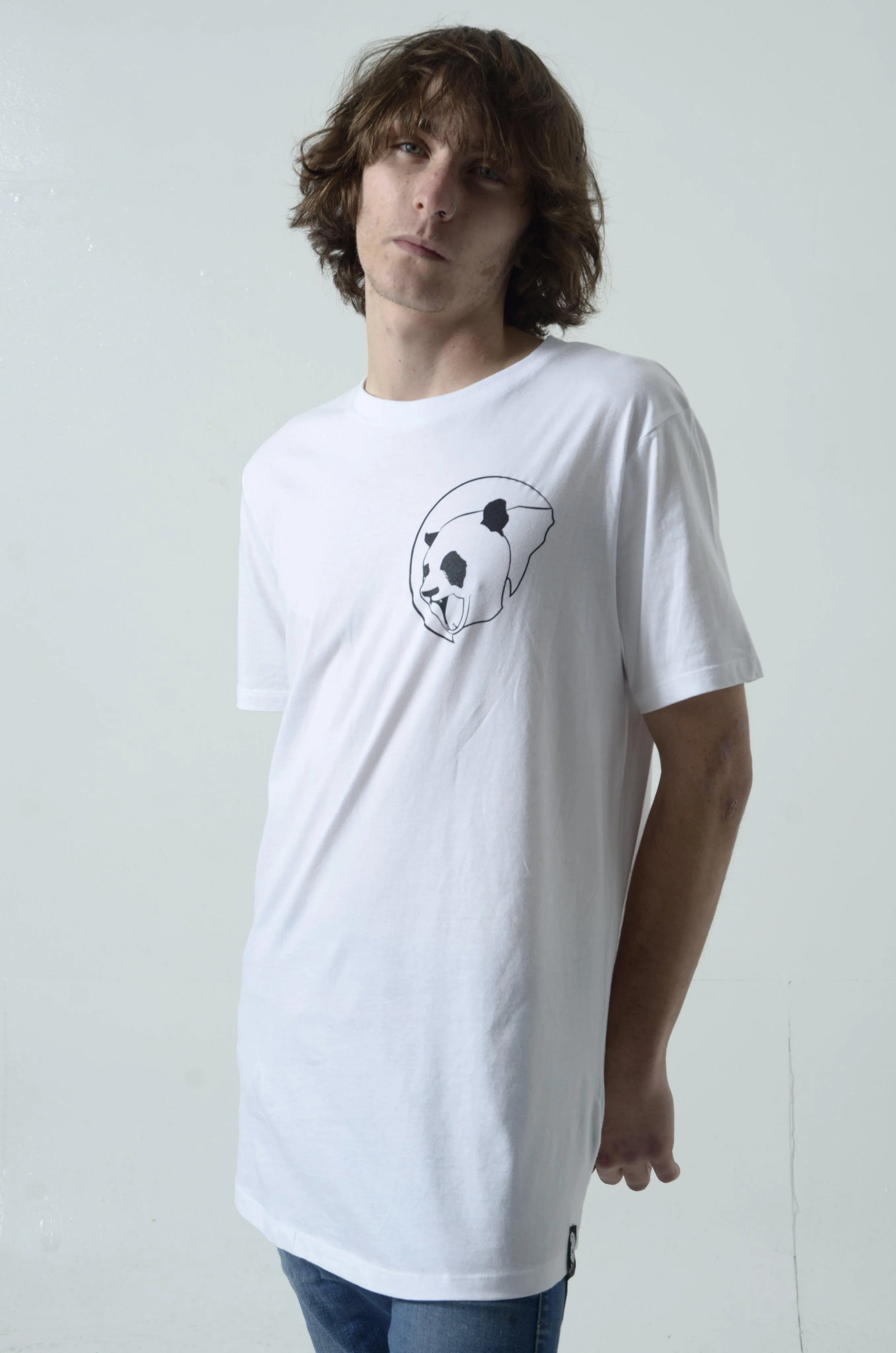 White Classic Panda Unisex Long Tee