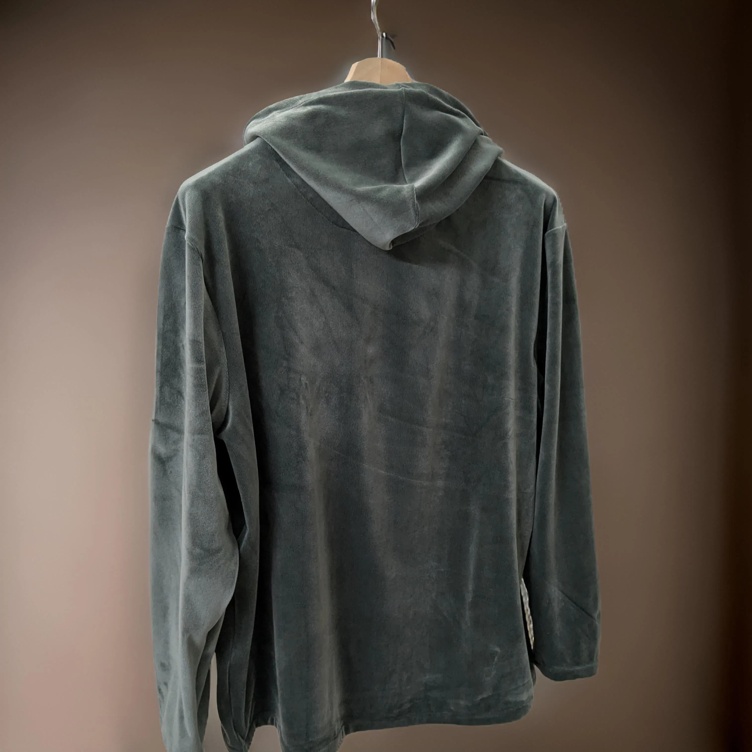 Winter Super Soft Velvet Dark Green Hoodie Jacket