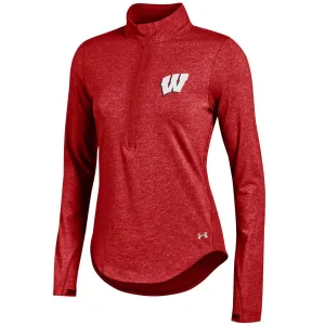 Wisconsin Badgers Under Armour WOMEN Lightweight Fitted Soft 1/4 Zip Pullover