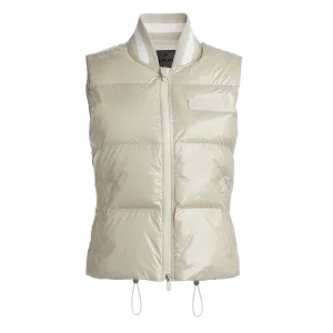 Womens Circle G'S Coated Nylon Quilted Puffer Vest Stone - AW23