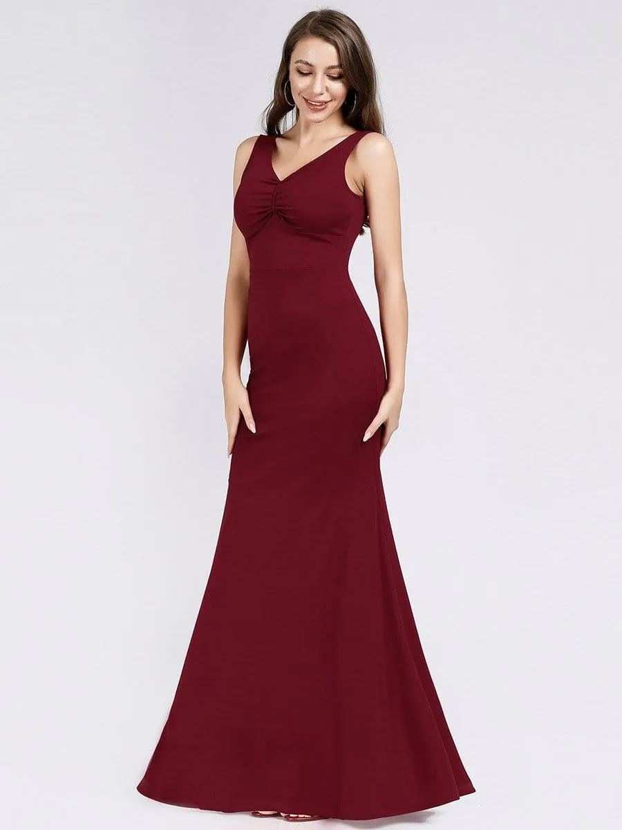 Women's Long V Neck Formal Evening Dress