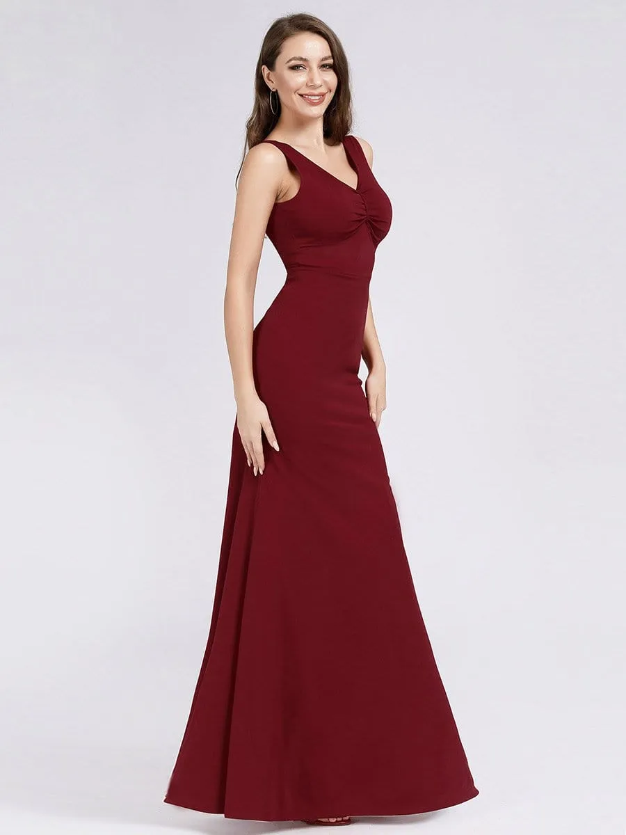 Women's Long V Neck Formal Evening Dress