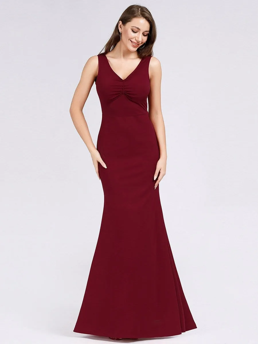 Women's Long V Neck Formal Evening Dress